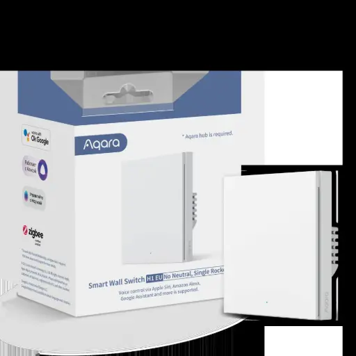Aqara Smart Wall Switch H1 EU White Single Rocker, No Neutral (Zigbee)