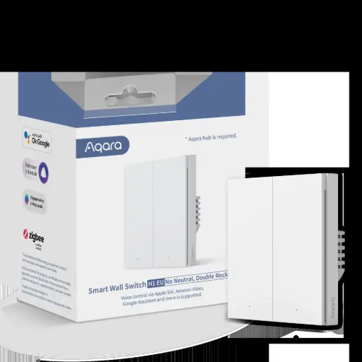 Aqara Smart Wall Switch H1 EU White Double Rocker, No Neutral (Zigbee)