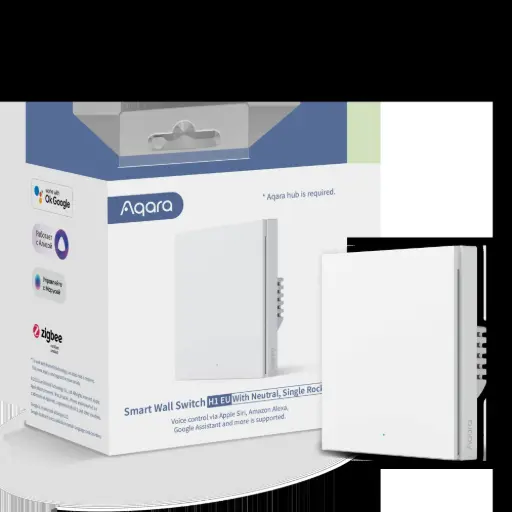 Aqara Smart Wall Switch H1 EU White Single Rocker, With Neutral (Zigbee)