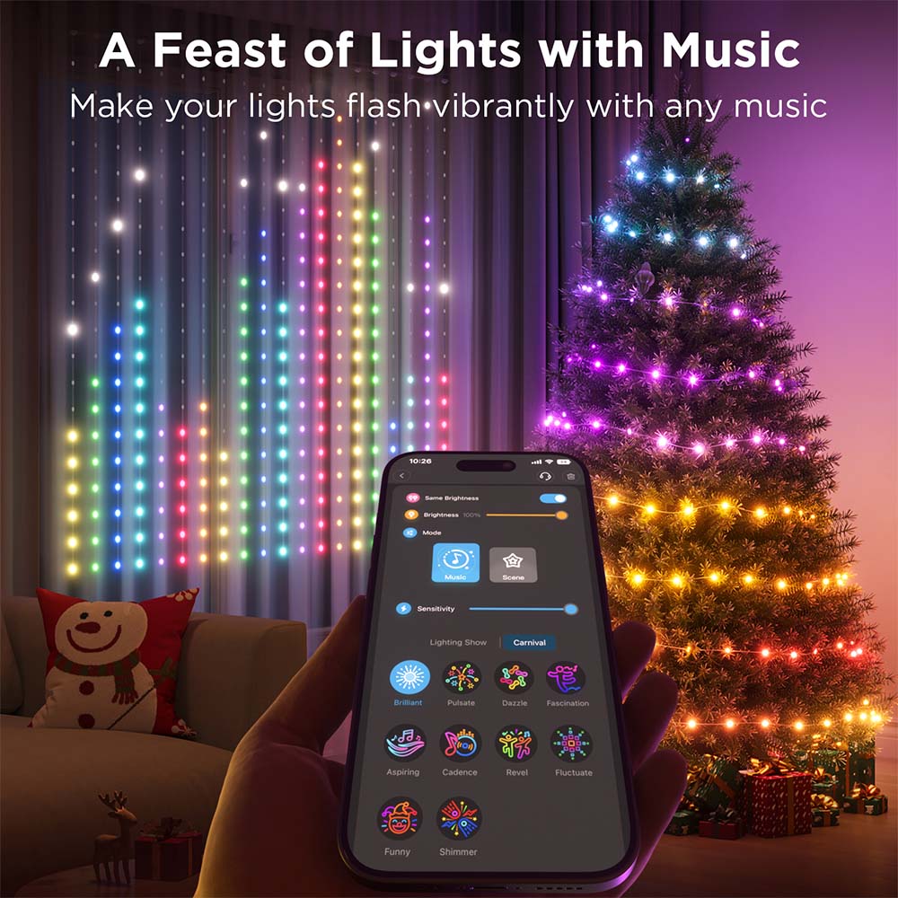 Светильник Govee Curtain Lights Netflix (1,5x1,5m) — изображение 9