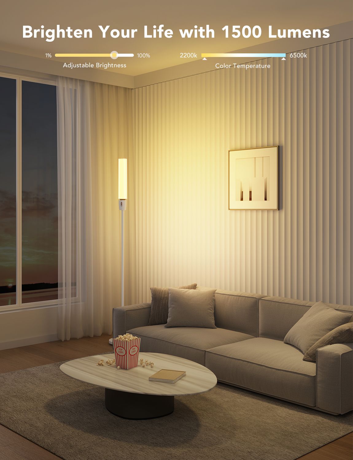 Govee RGBICWW Cylinder Floor Lamp - Image 8