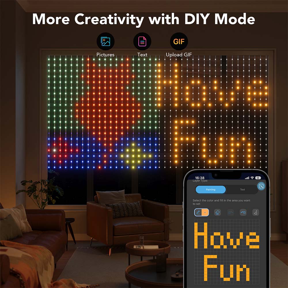 Светильник Govee Curtain Lights Netflix (1,5x1,5m) — изображение 3