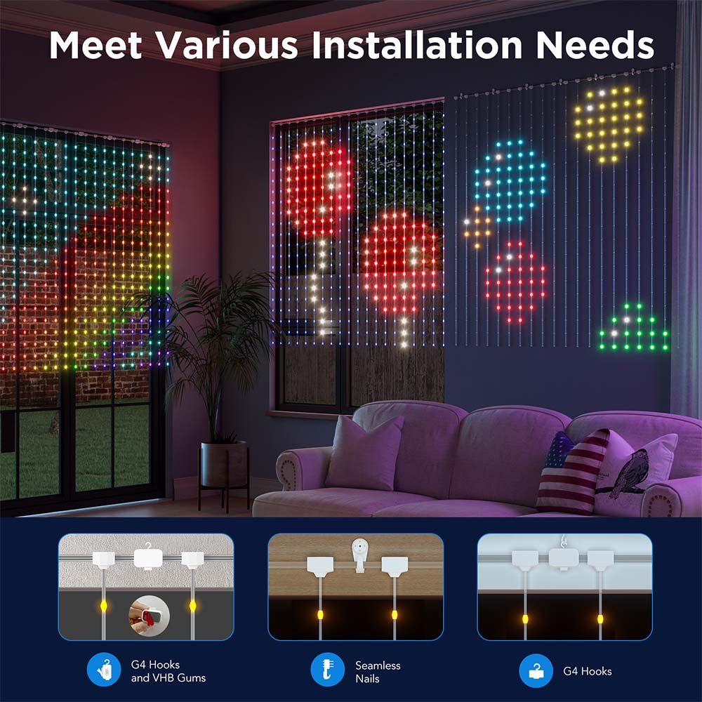 Светильник Govee Curtain Lights Netflix (1,5x1,5m) — изображение 5