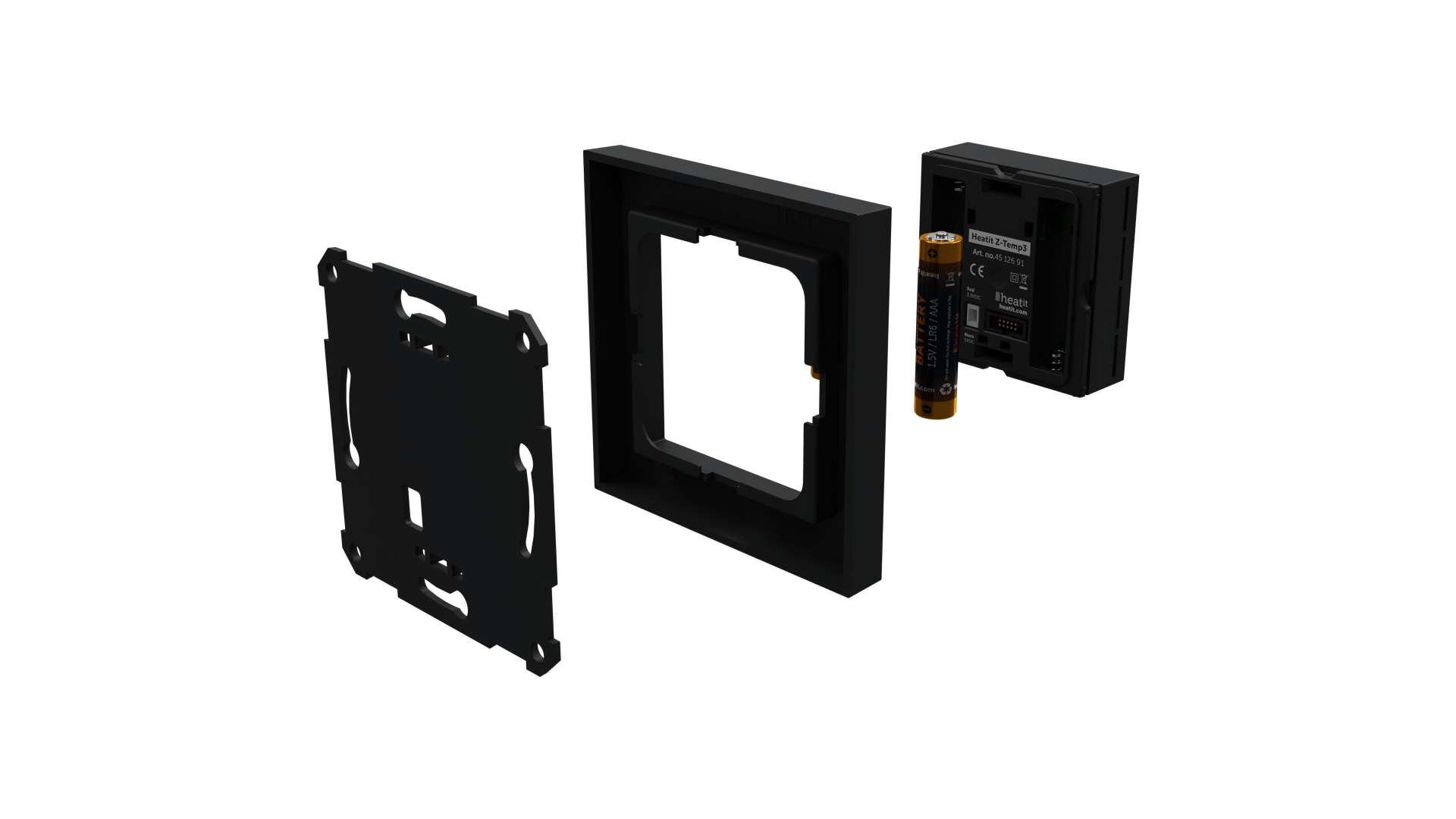 Heatit Z-Temp3 thermostat battery - black matt - Image 6