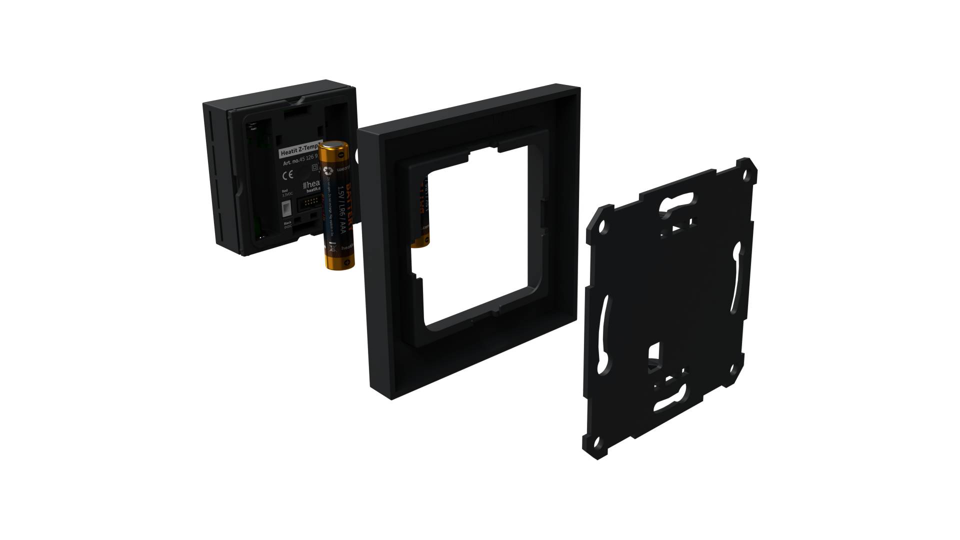 Heatit Z-Temp3 thermostat battery - black matt - Image 7