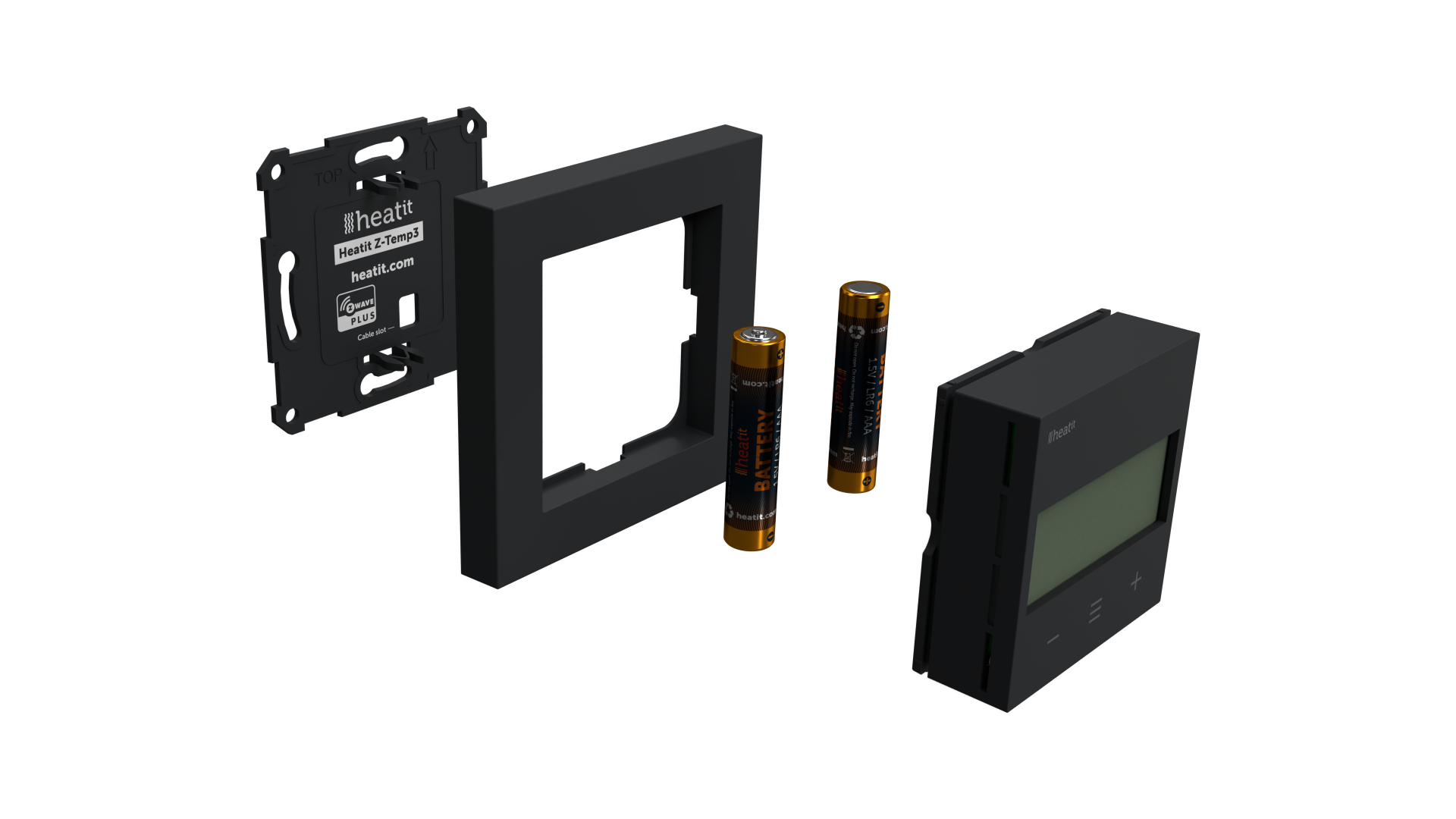 Heatit Z-Temp3 thermostat battery - black matt - Image 8
