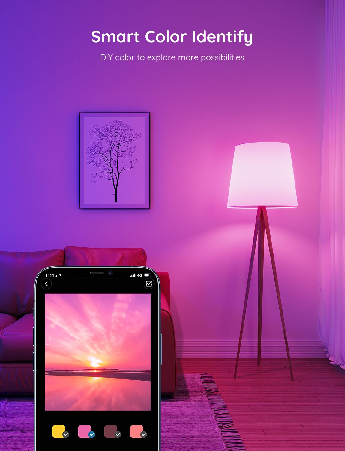 Умная лампа Govee RGBWW Smart LED Bulb E27 (800lm) (2-pack) — изображение 4