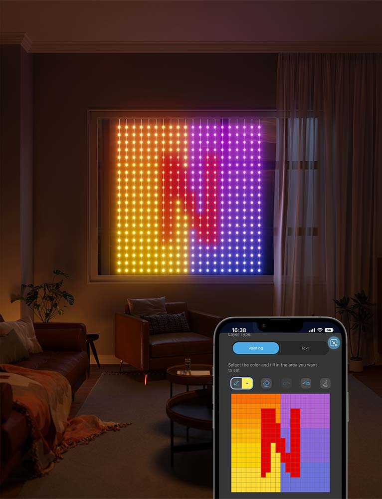 Светильник Govee Curtain Lights Netflix (1,5x1,5m) — изображение 15