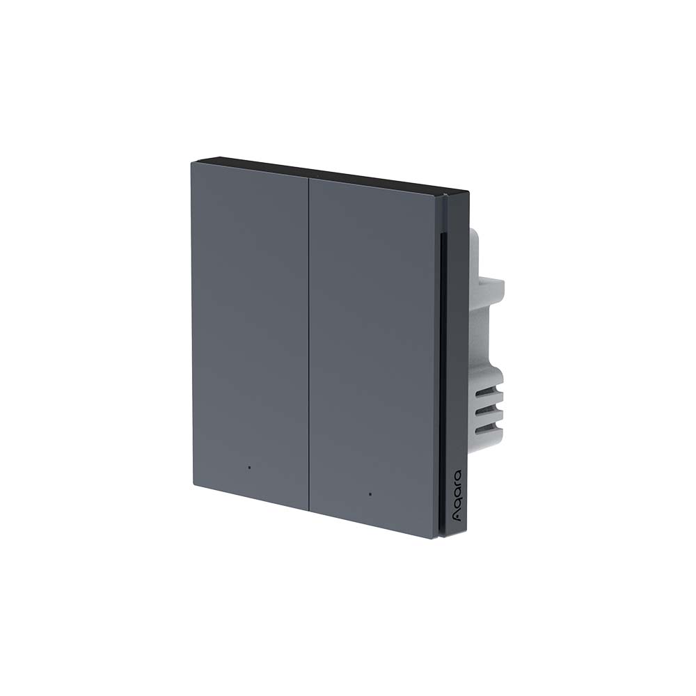 Реле Aqara Smart Wall Switch H1 (с нейтралью, две клавиши) серый — изображение 2