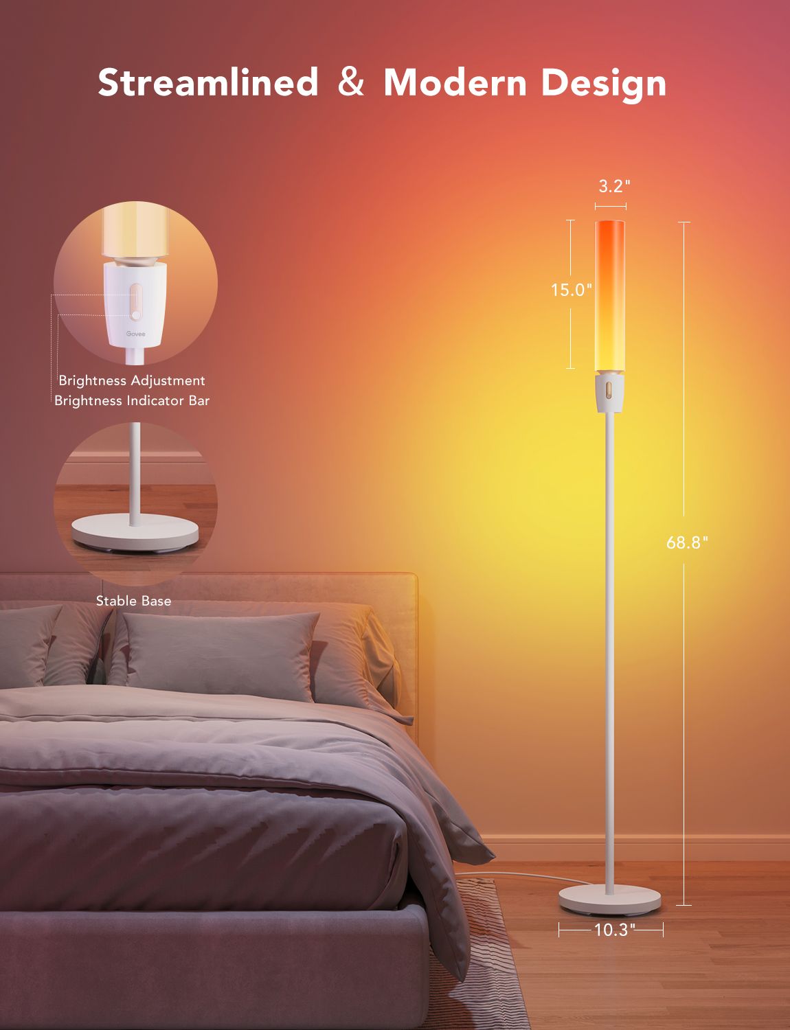Govee RGBICWW Cylinder Floor Lamp - Image 5