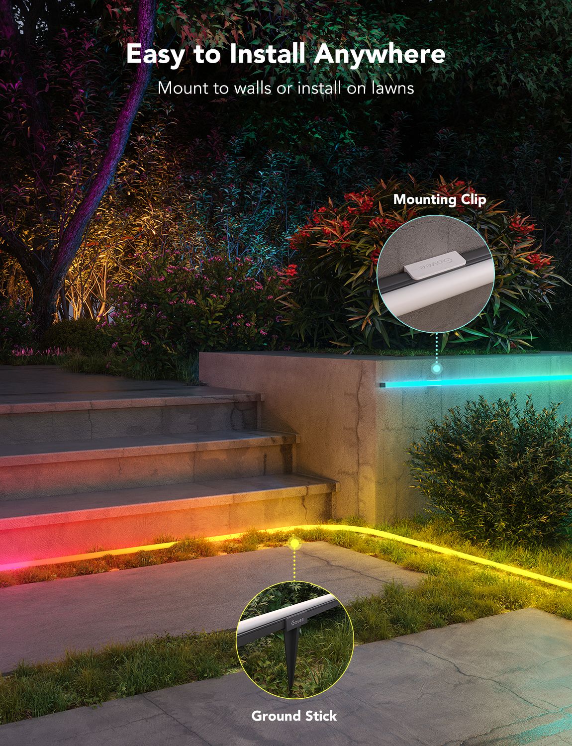 Govee RGBIC Outdoor Neon Rope Light (10m) - Image 5