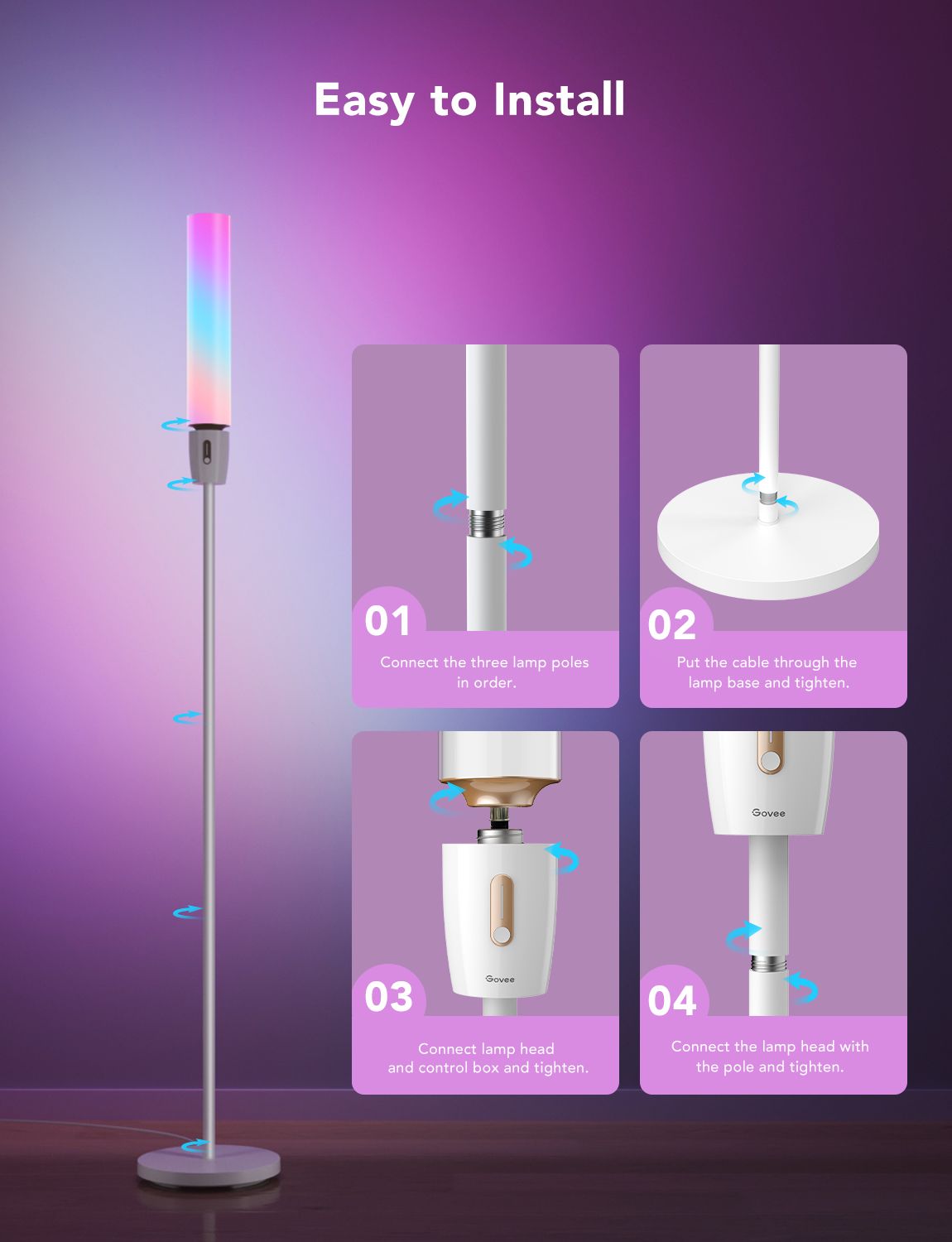 Govee RGBICWW Cylinder Floor Lamp - Image 2