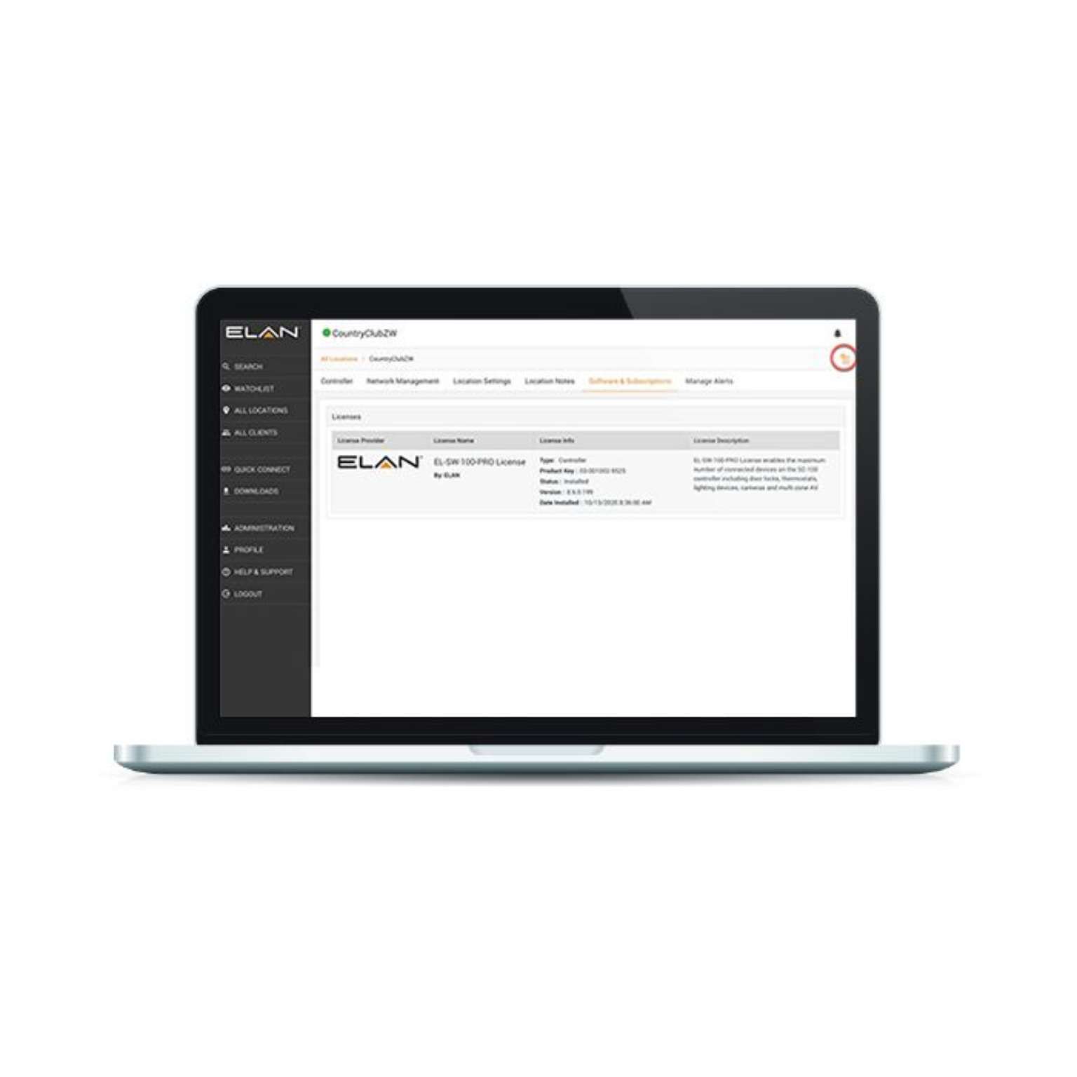 Nice Elan License for EL-SC-150-PRO enablings all the software features (send by email)