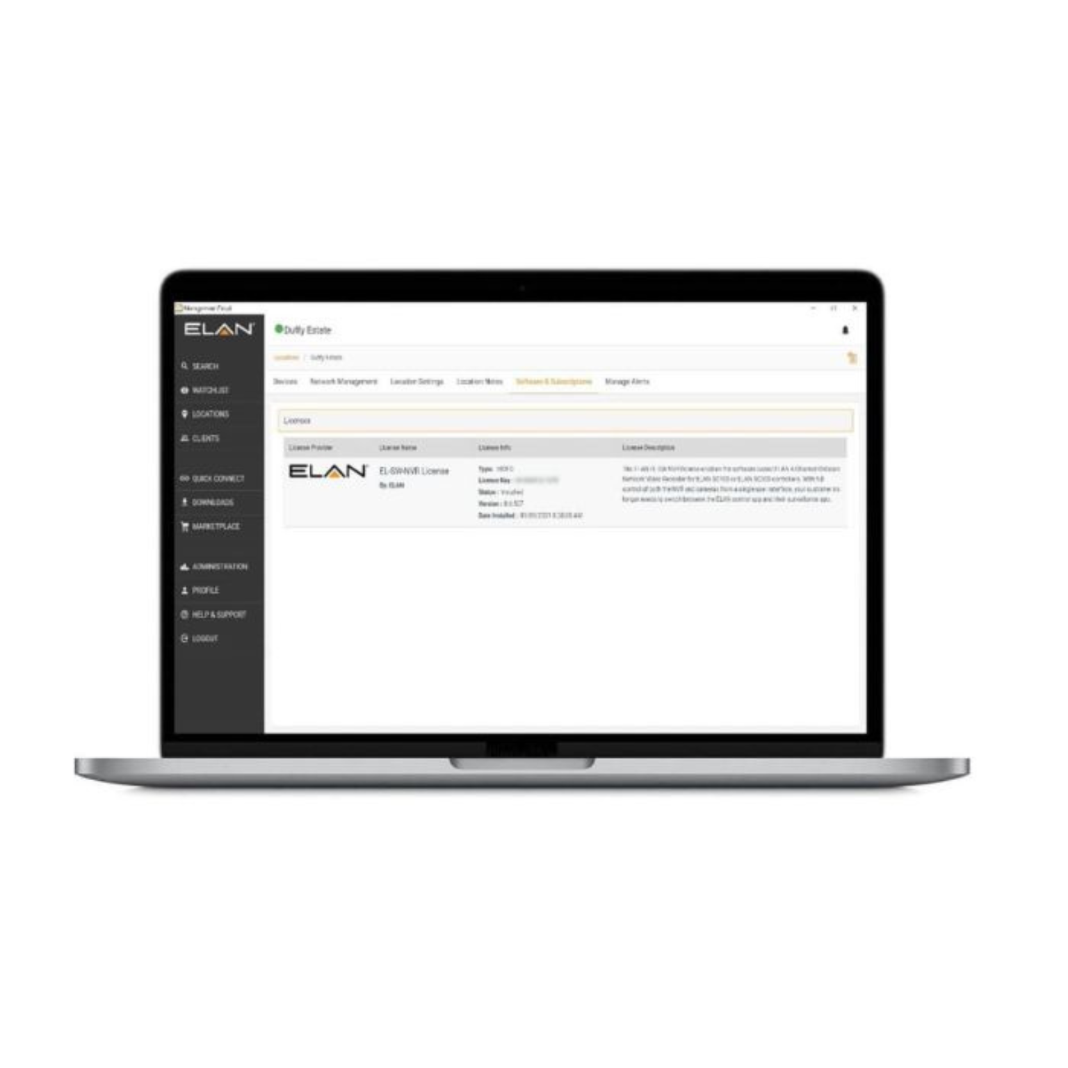 Лицензия Nice Elan License для controllers enables the 4ch software-based NVR (отправляется по e-mail)