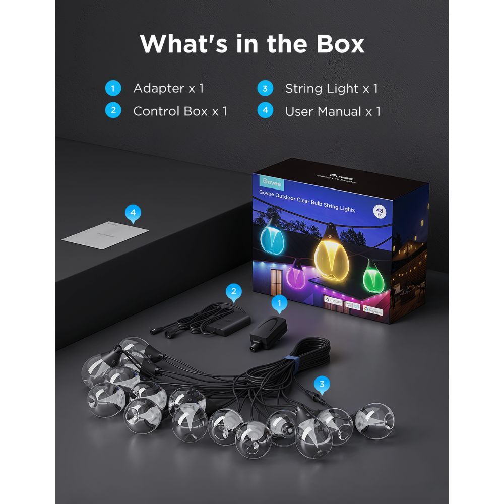 Govee Outdoor Clear Bulb String Lights - Image 3
