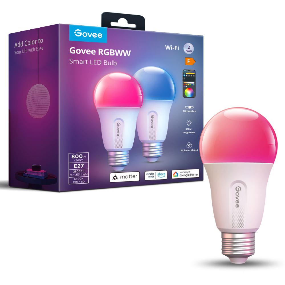 Умная лампа Govee RGBWW Smart LED Bulb E27 (800lm) (2-pack)
