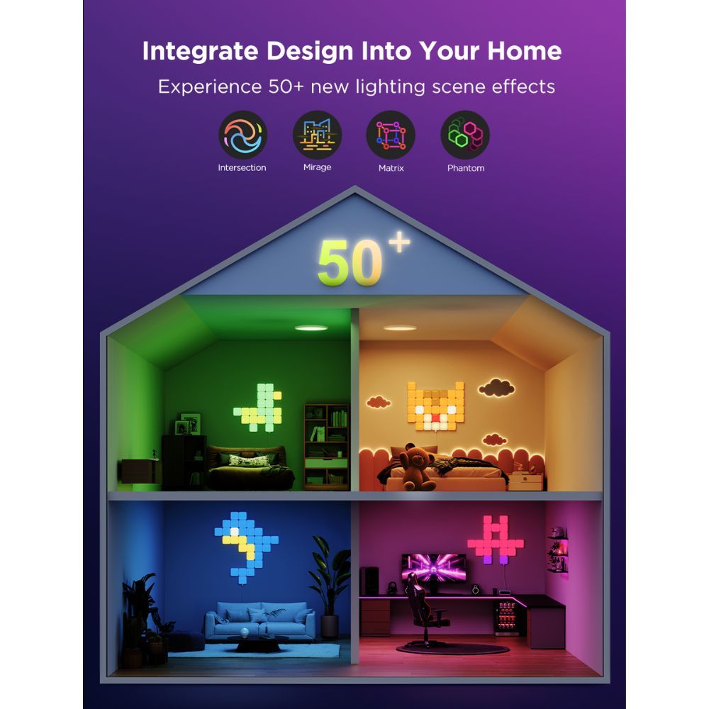 Светильник Govee Smart Mini Panel Lights Extension Kit (6-pack) — изображение 4