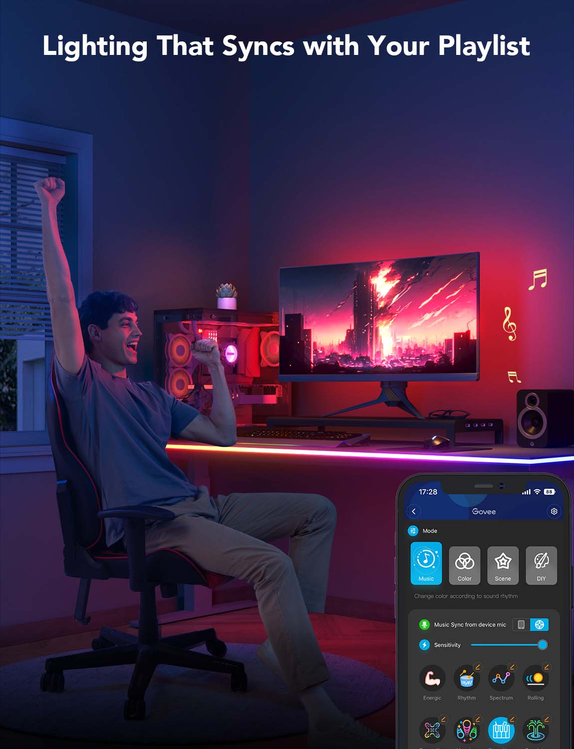 Govee RGBIC LED Neon Rope Light for desks (3m) - Image 7