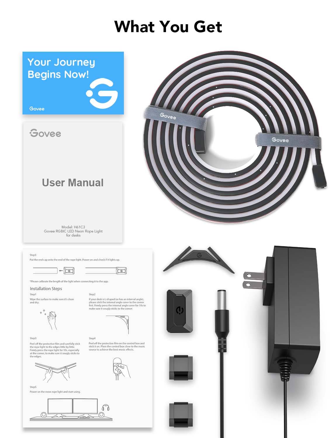 Govee RGBIC LED Neon Rope Light for desks (3m) - Image 3