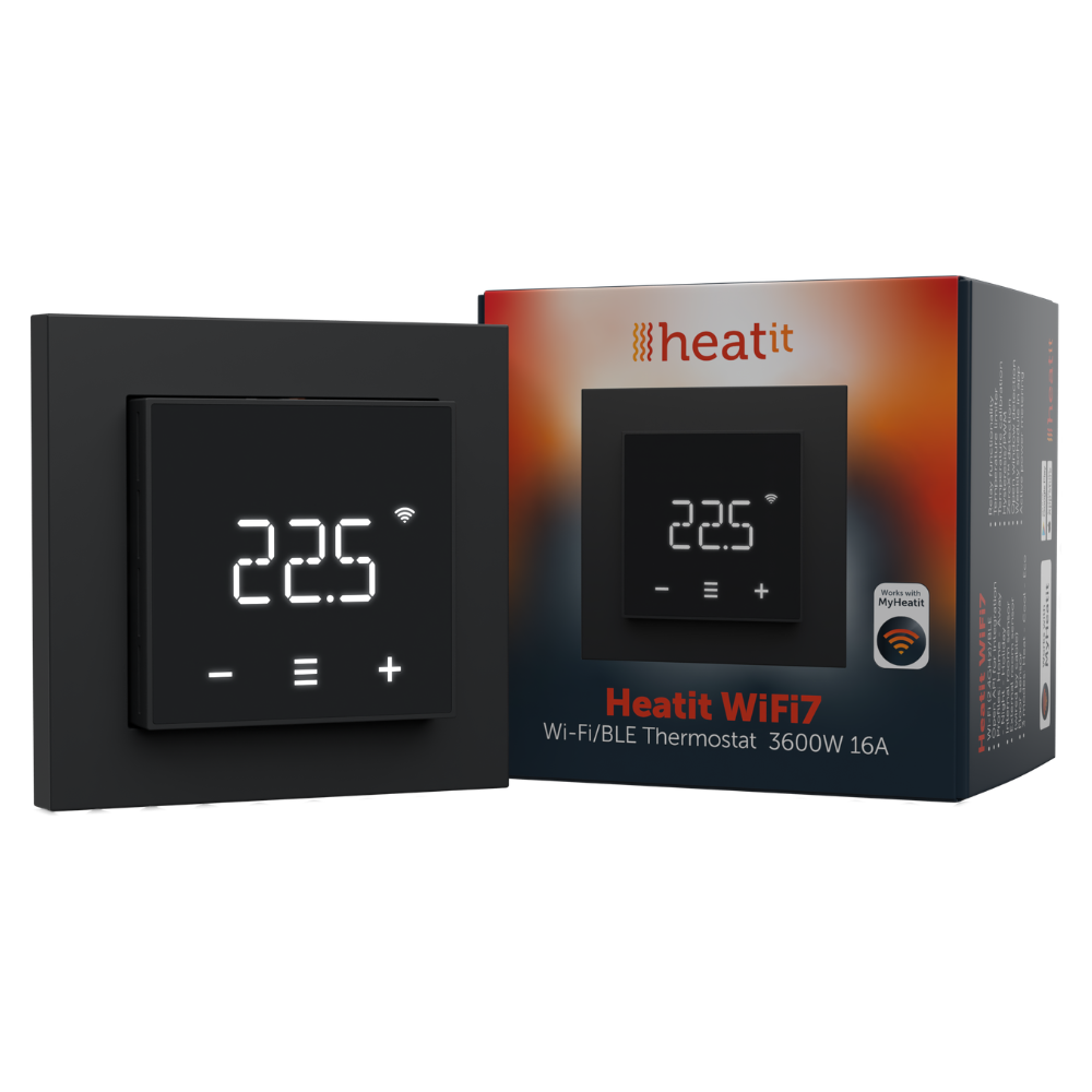 Heatit WiFi7 Thermostat - black matt