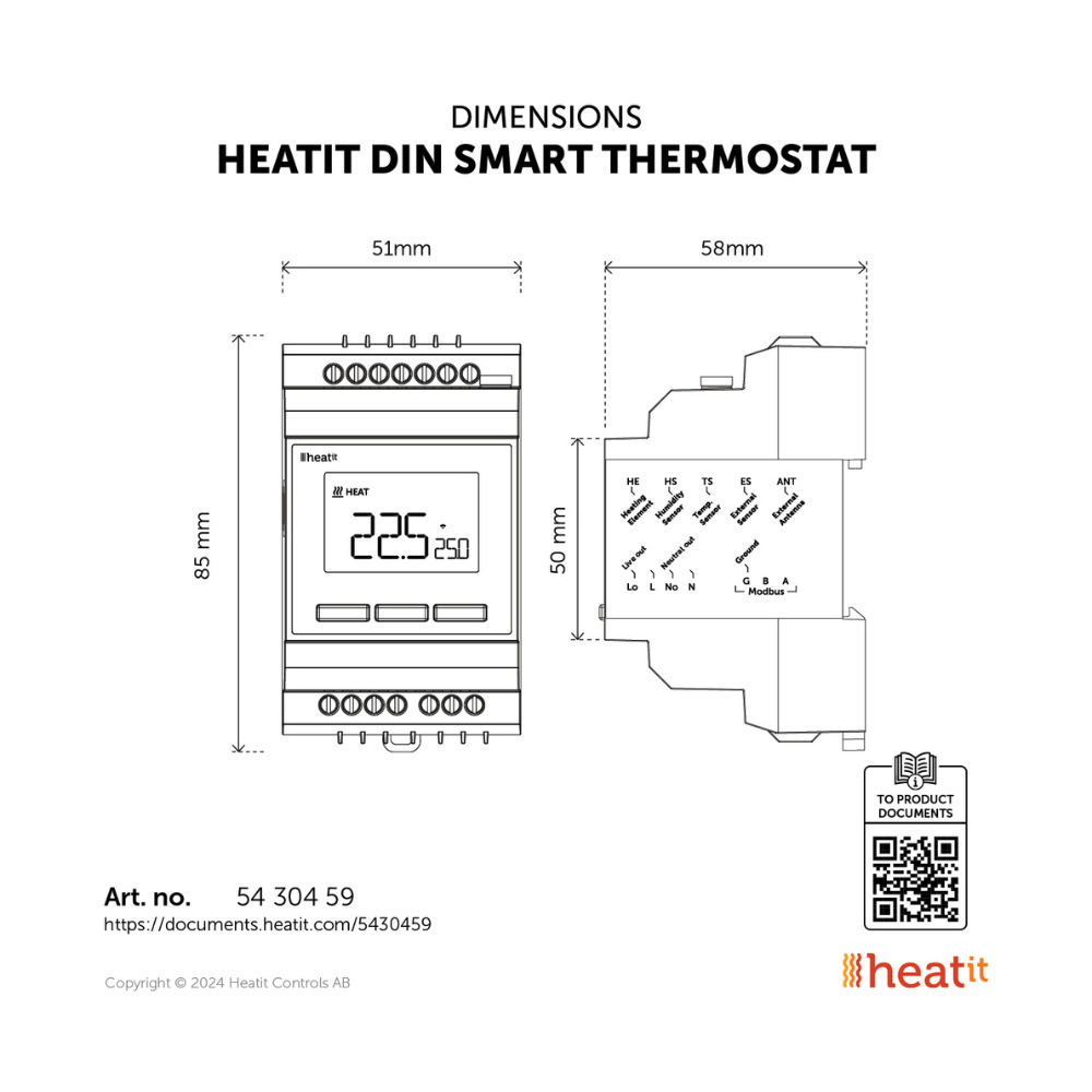 Модуль на DIN-рейку Heatit DIN Smart Thermostat — изображение 7