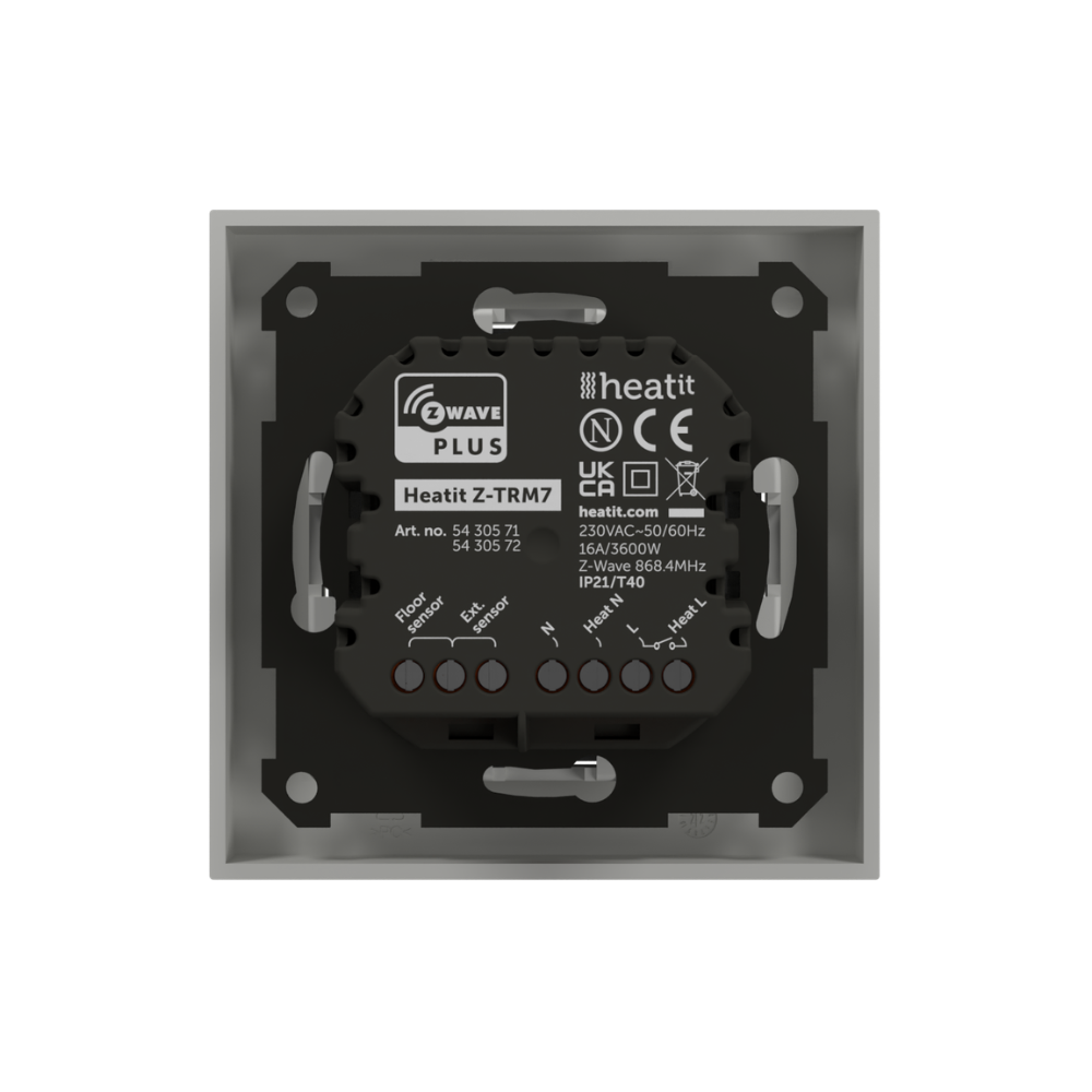 Heatit Z-TRM7 thermostat 3600W 16A - White RAL 9003 - Image 2