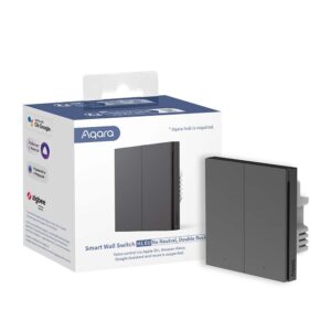 Реле Aqara Smart Wall Switch H1 (без нейтрали, две клавиши) серый
