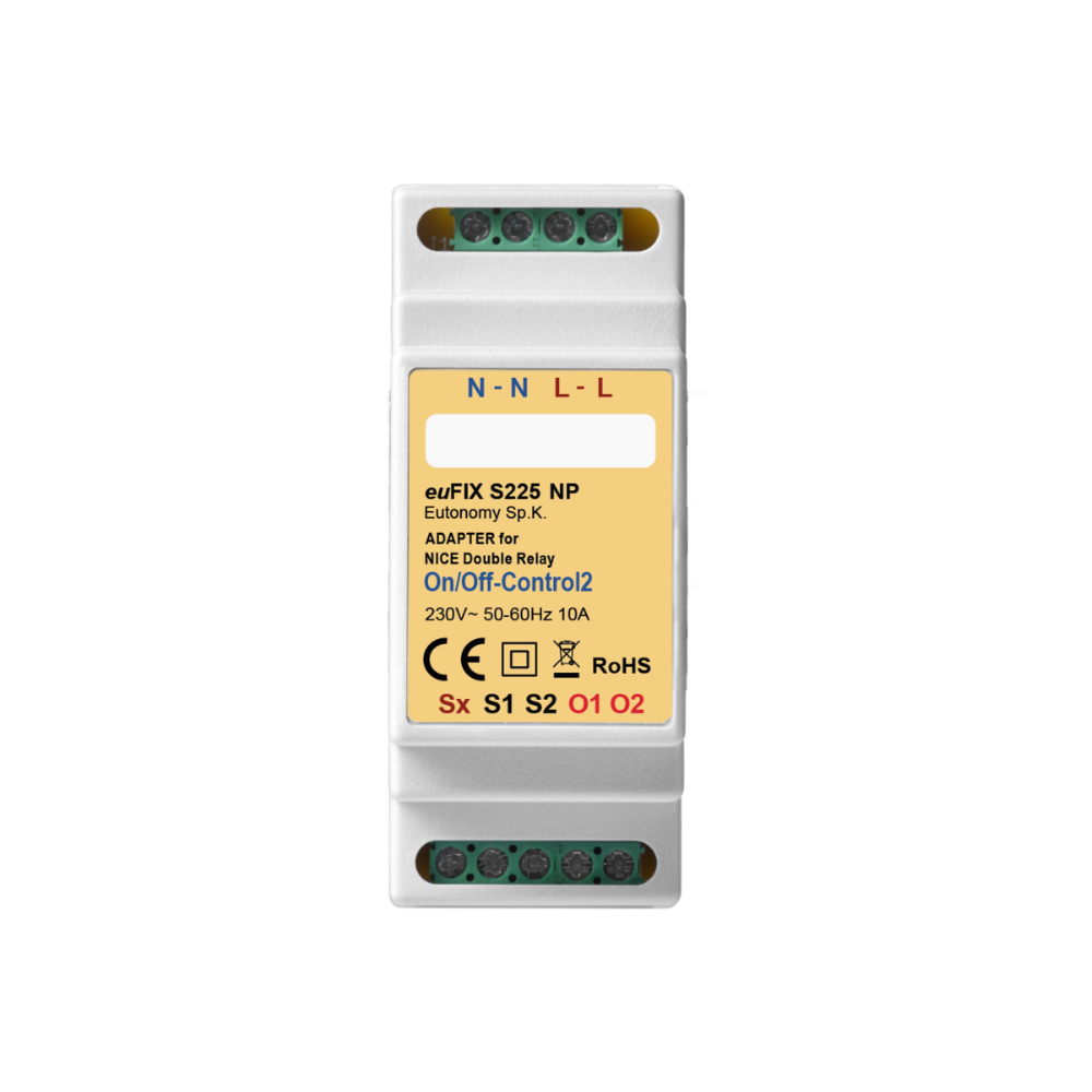 Модуль на DIN-рейку Eutonomy euFIX DIN Adapter для Nice On/Off-Control2 NP