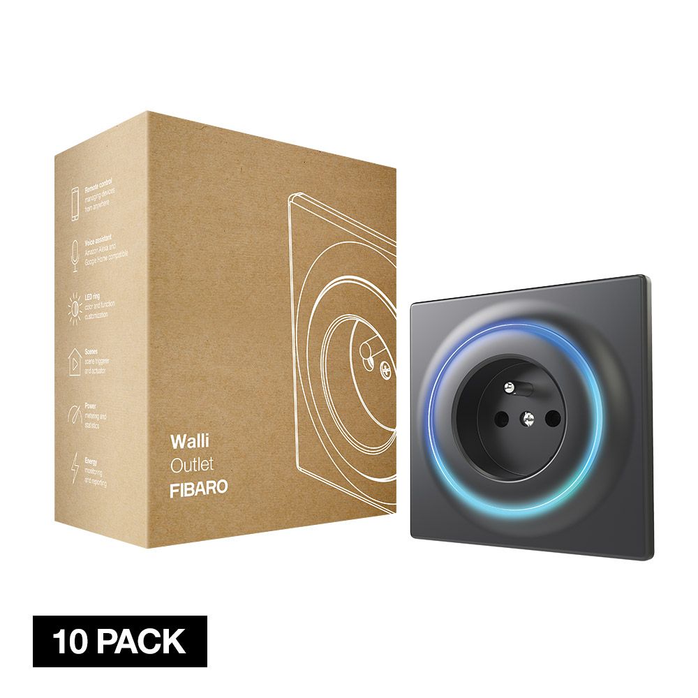 FIBARO Walli Outlet type E (10 pack) Anthracite